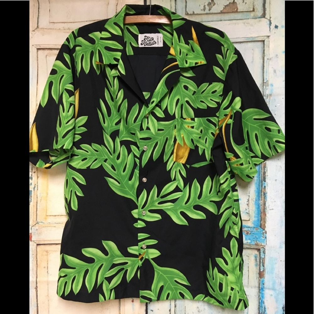 Vintage Hilo Hattie Palm Leaf Hawaiian Shirt L​